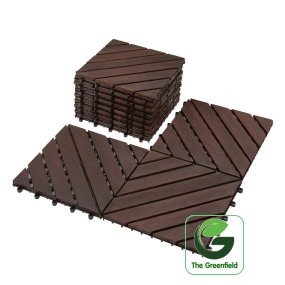 Vỉ gỗ đế nhựa 8 nan xéo-Màu nâu sậm