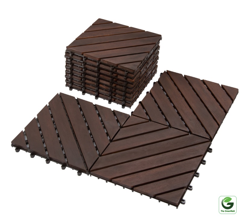 Vỉ gỗ đế nhựa 8 nan xéo-Màu nâu sậm